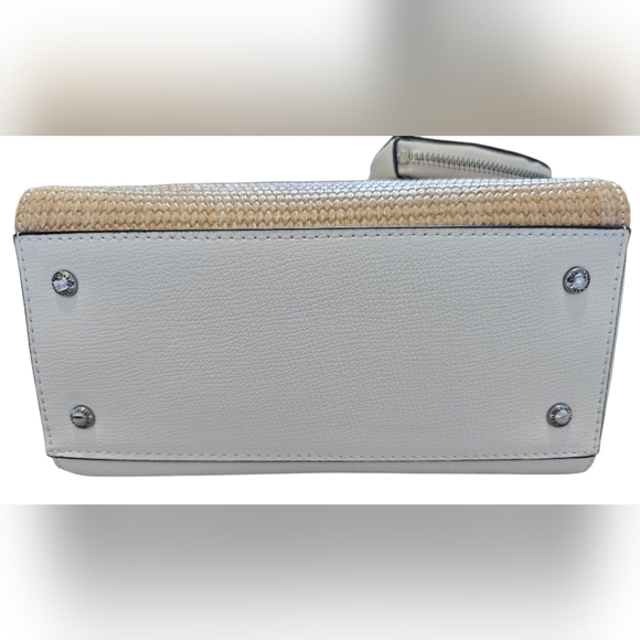 Karl Lagerfeld White Leather And Tan Tweed, Women's Shoulder/Cross Body, New! - Picture 4 of 9